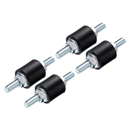 uxcell 4pcs M5x15mm Rubber Isolator Mounts with Studs 15x15mm Male Vibration Shock Absorber Zinc Plated Cylindrical Thread Mounts Anti Vibration Isolators with 8pcs M5 Lock Nuts - size: VV-D15*H15, M5*15