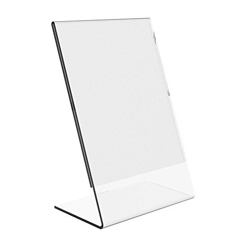 Dazzling Displays Clear Acrylic Slanted Sign Holder 8.5 x 11 - Slanted Picture Frame Premium Acrylic Sign Holder for Office, Retail, Tradeshows Single