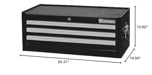 26-5/16"W Intermediate Chest 3 Drawers, Black, 16-15/16"D x 10-5/8"H