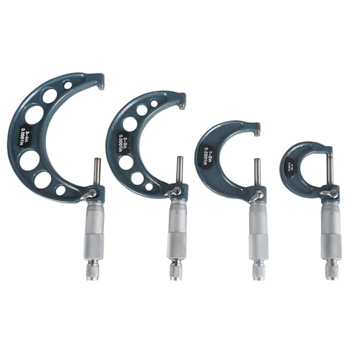 kimllier 4Pcs 0-4 Inch Outside Micrometer Set Accuracy 0.0001 Inch