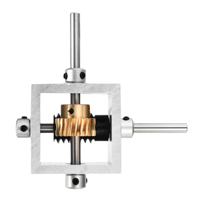 uxcell Gear Box 90 Degree Right Angle Worm Gearbox 1:20 Reduction Gearbox 1 Module 20 Teeth Worm Gear Aluminum Frame Simple Mechanical DIY Module with 6mm Shaft, 100x100x50mm(LxWxH) - size: 6mm Shaft, style: 1:20