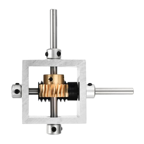 uxcell Gear Box 90 Degree Right Angle Worm Gearbox 1:20 Reduction Gearbox 1 Module 20 Teeth Worm Gear Aluminum Frame Simple Mechanical DIY Module with 6mm Shaft, 100x100x50mm(LxWxH) - size: 6mm Shaft, style: 1:20