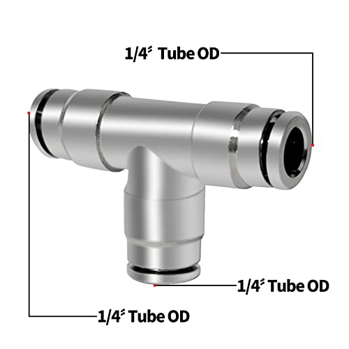 Brass 1/4" 3 Way Union Tee Push to Connect tee and Air Fittings
