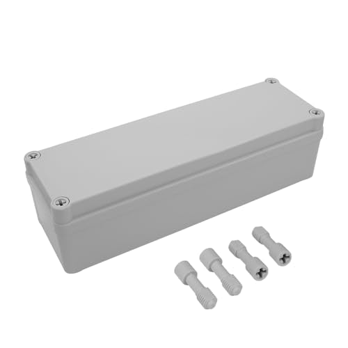 LeMotech IP67 Waterproof Junction Box ABS Plastic Project Box Dustproof Electrical Box Outdoor Enclosure for Electronics DIY Case Gray 9.8X 3.1x 3.3 inch (250x 80x 85 mm) - size: 9.8" x 3.1" x 3.3" (1pc)