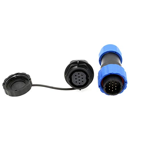 SD20 Waterproof Aviation Circular Plastic Connector for Outdoor Power System LED Lighting (10 pin, Male Plug and Female Panel Socket) - color: Male Plug and Female Panel Socket, size: 10 pin
