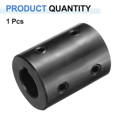 uxcell Shaft Coupling, 3/4" Bore 1-1/2" OD 2" Length Black Oxide Plated ASTM1045 Steel Rigid Coupling for 3D Printers Motor Wheel(4 Set Screws) - size: 3/4" Bore 1-1/2" OD 2" Length
