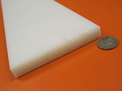 White HDPE (High Density Polyethylene) Rectangular Bar .500" (1/2") x 4.00" (4") x 48" 1 pc