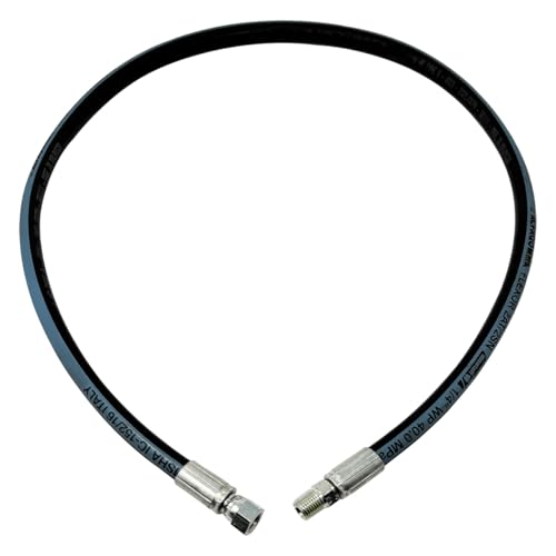 1/4" Hydraulic Hose Assembly, Double Wire Braid, Female 37° JIC Straight Swivel x Male NPT Straight, 5800 PSI, 18" Length