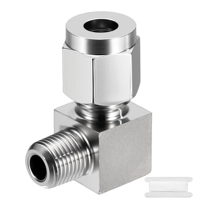 90°Elbow 1/4" OD Compression x 1/8" NPT Male Union Connector - size: 1/4"OD Compression x 1/8" NPT Male