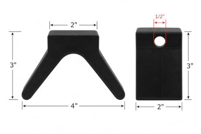 2" V-Style Marine Bow Stop for Boat Trailer with 1/2" Mounting Hole