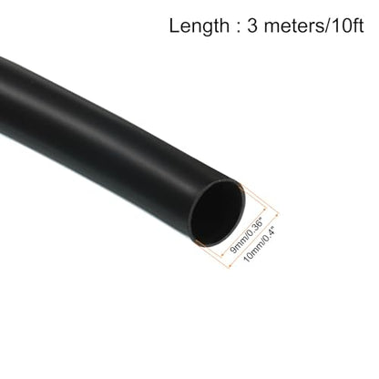 UXcell Black PVC Tube Wire Harness Tubing, 9mm(3/8 inch) ID, 10ft Sleeve for Wire Sheathing Protection - color: Black, size: 9mm