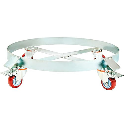 VEVOR 2PCS 55 Gallon Heavy Duty Drum Dolly, 1000 lbs Load Capacity, Barrel Dolly Cart Drum Caddy, Non Tipping Hand Truck Capacity Dollies with Steel Frame 4 Swivel Casters Wheel, for Drum Handling - size: 2 PCS, style: 4 Swivel