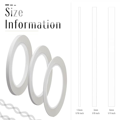 Nezyo 6 Pcs Vinyl Pinstripe Tape Auto,White,1/16,1/8, 1/4 Inch - color: White, size: 1/16,1/8, 1/4 Inch