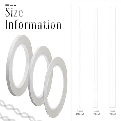 Nezyo 6 Pcs Vinyl Pinstripe Tape Auto,White,1/16,1/8, 1/4 Inch - color: White, size: 1/16,1/8, 1/4 Inch