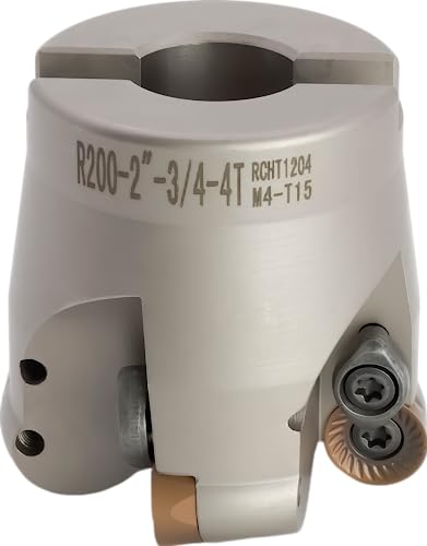 2" Round Insert Indexable Face (Shell) Mill, 3/4" Arbor Hole Diameter, 4 Flute, with 4 pcs RCKT1204M0 Carbide Inserts - size: 2 in