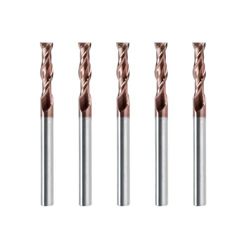 1/8" 2 Flute Carbide Square End Mill TiSiN Coated 5Pcs - size: 1/8 in