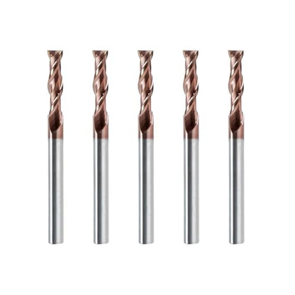 1/8" 2 Flute Carbide Square End Mill TiSiN Coated 5Pcs - size: 1/8 in