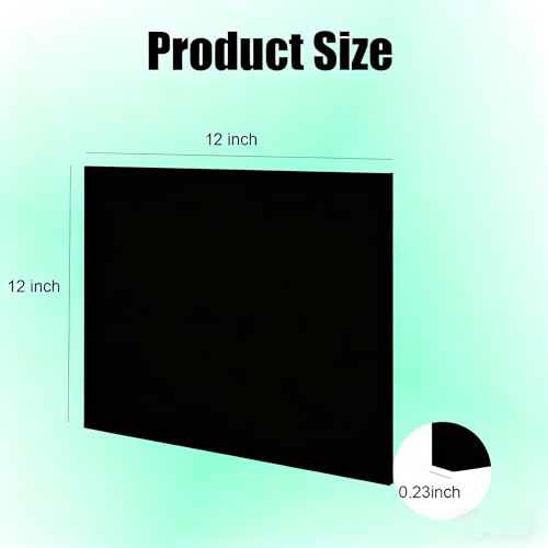 HDPE Sheet 1/4-2PCS 12" x 12" High Density Polyethylene Sheets with Protective Film 1/4 Thick HDPE Plastic Sheet Board Solid Plastic Block for Flat Panel DIY Projects Machining Home (Black) - color: Black, size: 12“x12"x1/4"