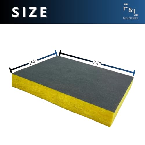 F&L Johns Manville Duct Insulation Panels – 1" to 2" Thick, 24"x24" and 24"x48" – HVAC Thermal Fiberglass Insulation for Sheet Metal Duct Systems R4, R6 & R8 Ductboard (2in x 24in x 24in)