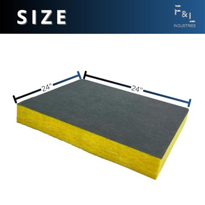 F&L Johns Manville Duct Insulation Panels – 1" to 2" Thick, 24"x24" and 24"x48" – HVAC Thermal Fiberglass Insulation for Sheet Metal Duct Systems R4, R6 & R8 Ductboard (1in x 24in x 24in)