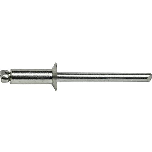 Fastenere Pop Rivets -3/16" x 1/2" (50 pcs) Heavy Duty, Open-End, Stainless Steel, Dome-Head Blind Rivets, Corrosion-Resistant, High Tensile & Shear Strength, 6-8 Gap .376" - .500" - size: 3/16" x 1/2" (6-8) (50 Pack)