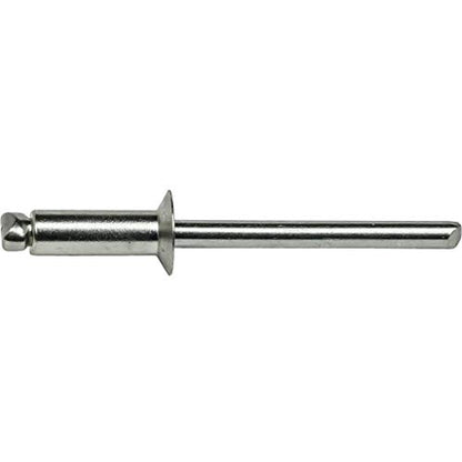 Fastenere Pop Rivets -3/16" x 1/2" (50 pcs) Heavy Duty, Open-End, Stainless Steel, Dome-Head Blind Rivets, Corrosion-Resistant, High Tensile & Shear Strength, 6-8 Gap .376" - .500" - size: 3/16" x 1/2" (6-8) (50 Pack)