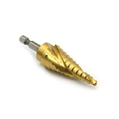 TEMO M35 Cobalt Titanium Spiral Step Drill Unibit Bit 3/16-7/8" 12 Size - size: 3/16" - 7/8" Titanium, style: Spiral