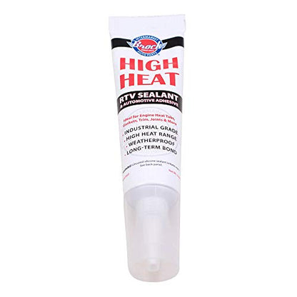 Brock High Heat RTV Sealant & Automotive Adhesive – Industrial Grade Silicone for Heat Tabs, Gaskets, and More – 2.8 oz Tube