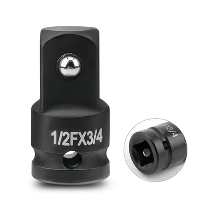 1/2" Drive (Female) x 3/4" (Male) Impact Socket Adapter, CR-MO Steel, Compatible with Air Impact Wrenches, Breaker Bars, Ratchets - size: 1/2"(F) x 3/4"(M)