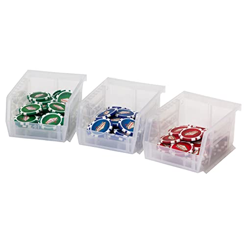 Akro-Mils 30210 AkroBins Plastic Storage Bins,Space-Saving Stackable Bins for Garage,Pantry,Craft Organization,5-Inch x 4-Inch x 3-Inch,Clear,(Pack of 24) - color: Clear, size: 24 Pack