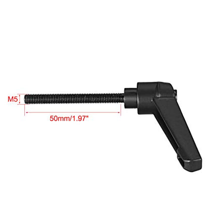 uxcell M5 x 50mm Handle Adjustable Clamping Lever Thread Push Button Ratchet Male Threaded Stud Knobs Locking Rotating Screw Handles Quick Release Bolt Black 2pcs - color: Black, size: M5 x 50mm