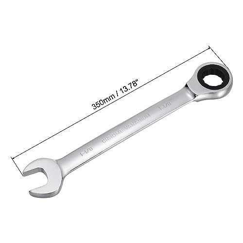 uxcell 1-1/8 Inch Ratcheting Combination Wrench SAE 72 Teeth 12 Point Ratchet Box Ended Spanner Tools, Cr-V - size: 1-1/8"