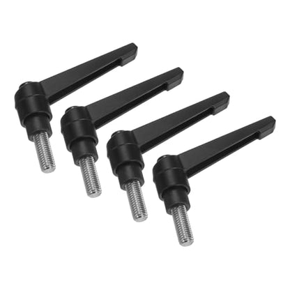 uxcell 4pcs Clamping Lever Handles, M8 x 15mm 304 Stainless Steel Threaded Male Stud, Adjustable Handles Locking Quick Release Ratchet Push Button Bolt Knobs, Black - size: M8 x 15mm