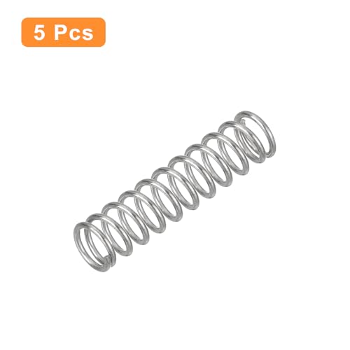 uxcell 5Pcs Compression Spring, Wire Diameter 0.039", OD 0.31", Free Length 1.38" 304 Stainless Steel Coil Mechanical Compressed Spring, Silver - size: 0.039" x 0.31" x 1.38"