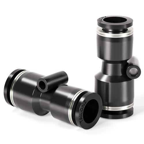 TAILONZ 1/2" x 3/8" Reducer Push-to-Connect Fitting PG1/2-3/8 10Pcs - size: 1/2"OD x 3/8"OD