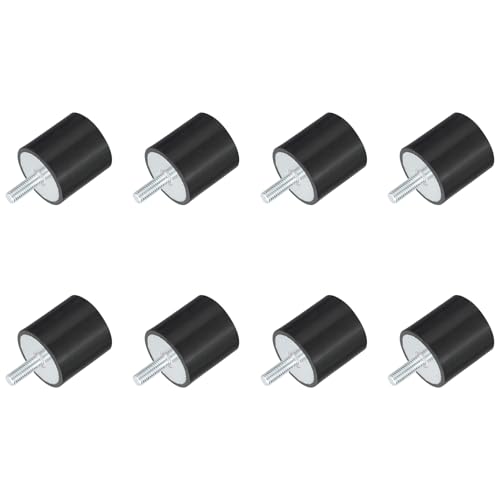 uxcell M8 Thread Rubber Mounts, Vibration Isolators, Cylindrical Shock Absorber with Studs 40 x 40mm 8pcs - size: M8x40x40mm