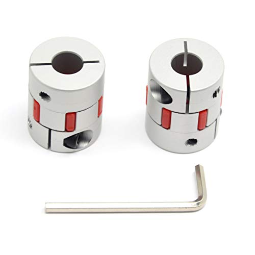 2PCS 10mm to 10mm Aluminium Plum Flexible Shaft Coupling D25 L30 10x10mm Connector Flexible Coupler for 3D Printer CNC Machine and Servo Stepped Motor（10x10mm） - style: 10-10mm