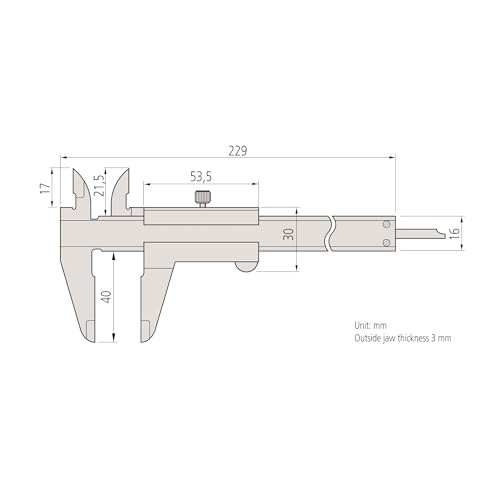 Mitutoyo 530-312 Vernier Calipers, Stainless Steel, for Inside, Outside, Depth and Step Measurements, Metric, 0"/0mm-150mm Range, +/-0.03mm Accuracy, 0.02mm Resolution, 40mm Jaw Depth