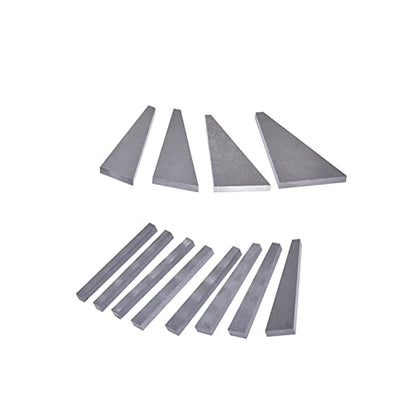 12-Pack Steel Angle Gauge Block Set with Case, Machinist Angle Plates Tool Lathes Milling Ground Gauge Angle Calibration Gage Inspection Block Set