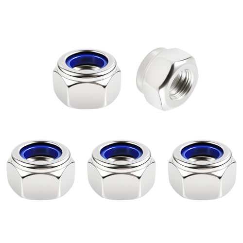 5pcs M14x2mm Nylon Inserted Hex Lock Nuts, 304 Stainless Steel - size: 5pcs 304 M14*2mm