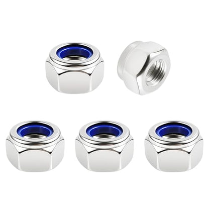 5pcs M14x2mm Nylon Inserted Hex Lock Nuts, 304 Stainless Steel - size: 5pcs 304 M14*2mm