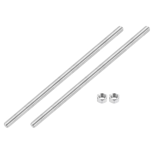 uxcell 3/8"-16 Fully All Threaded Rod, 2 Pcs 304 Stainless Steel Long Threaded Screw 10" Length Right Hand Threads for Furniture Mounting Assembly Fastening - size: 10"