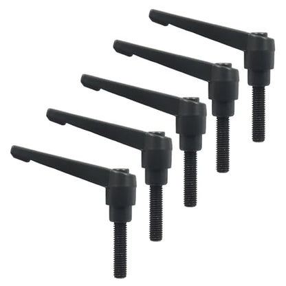 5pcs M8 x 32mm Clamping Lever Handles, 307 Stainless Steel Adjustable Locking Quick Release with Push Button Ratchet Mechanism, Black - size: M8 x 32mm