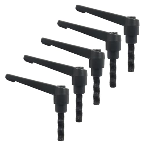 5pcs M8 x 32mm Clamping Lever Handles, 307 Stainless Steel Adjustable Locking Quick Release with Push Button Ratchet Mechanism, Black - size: M8 x 32mm