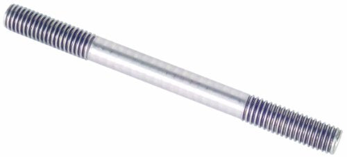 Small Parts-40580 303 Stainless Steel Stud, Ends Threaded Equally, Plain Finish, 3/8"-16 Threads, 6" Length, 1.25" Threaded Lengths, Made in US (Pack of 2)