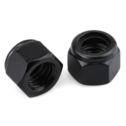 100pk #10-32 Black Nylon Insert Hex Lock Nuts, 304 SS, Industrial Grade A2 - color: Black, size: #10-32