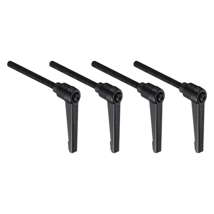 uxcell 4pcs Lever Adjustable Handles M6 x 50mm Metric Male Thread with Nuts Washers, Level Clamping Handle Set Hand Stud Knobs Rotating Screw Handles Bolts with Locking Lever, Black - size: M6 x 50mm