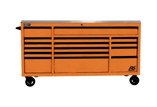 Homak 72” Roller Cabinet w/Stainless Steel Top RS Pro Workstation (Competition Orange) - color: Competition Orange