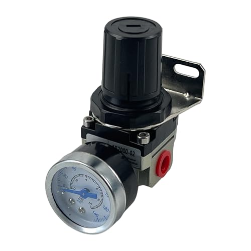 D27253 Air Compressor Regulator With Gauge & Bracket Fits for Dewalt for Craftsman for Devilbiss 4-Port Design: 1/4 Npt In/Out 1/8 Gauge Ports. Adjustable 0-150 Psi Pressure Control