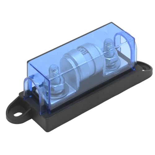 250V DC Class T Fuse Holder, 200 Amp Fuse Block, Compatible with 12V Inverters, 24V Inverters, Protects Electrical Systems from Surges and Short Circuits - size: 250V 200A